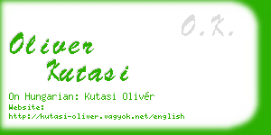 oliver kutasi business card